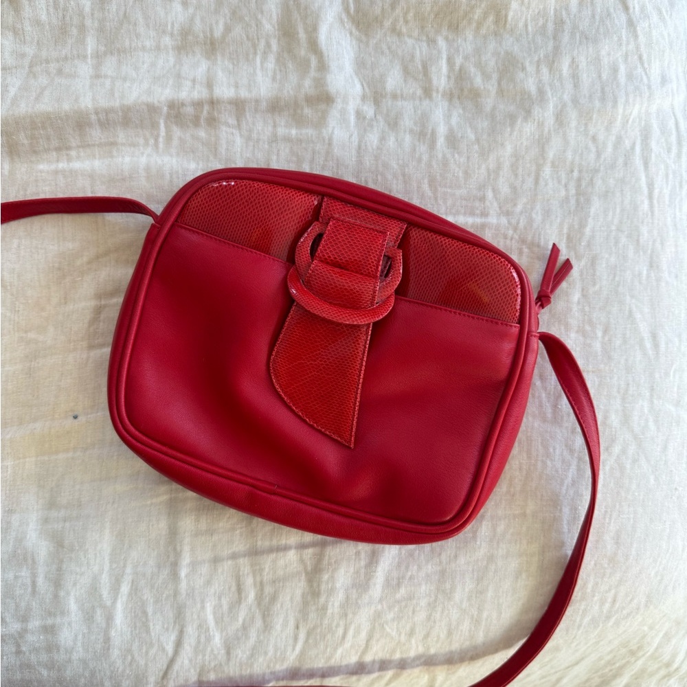 Vintage Red leather cross body